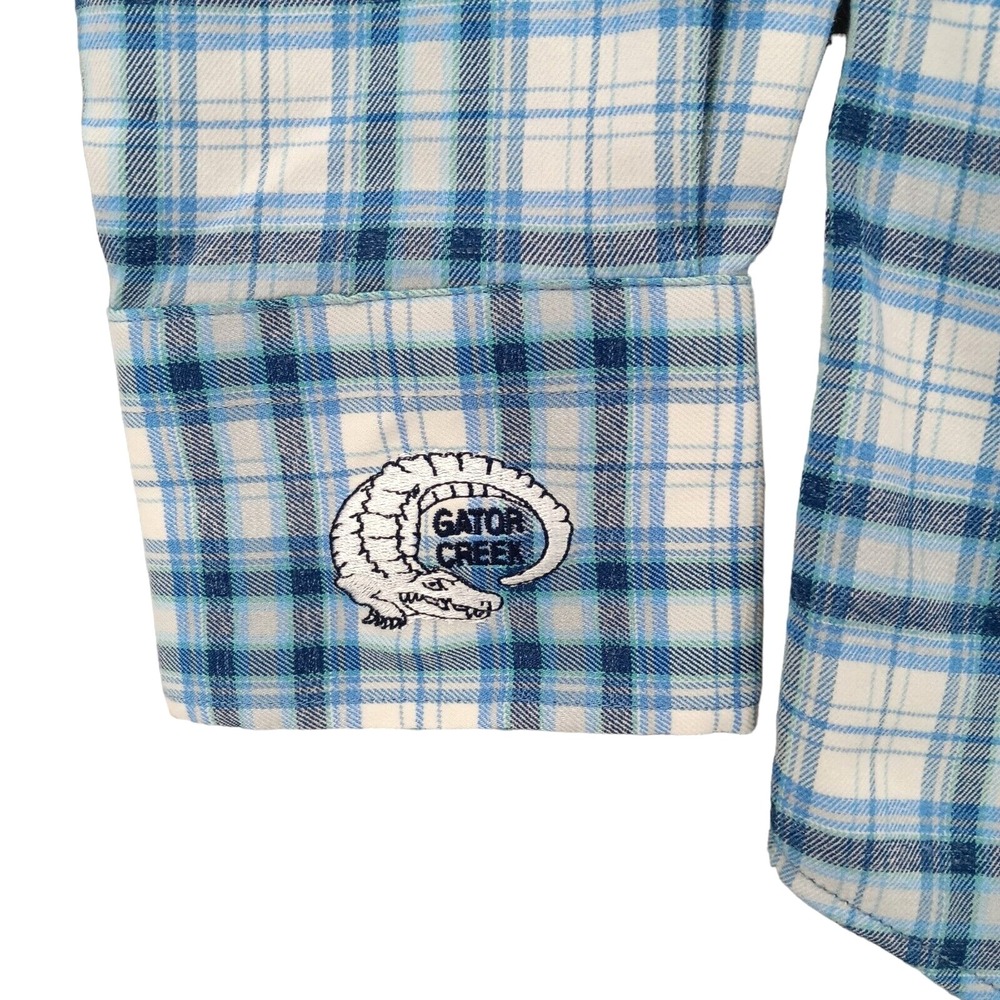 Peter Millar Shirt Mens M Blue Plaid Gator Creek Flannel Preppy Classic - Picture 2 of 14
